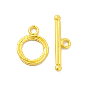 Rack Plating Alloy Toggle Clasps, Ring