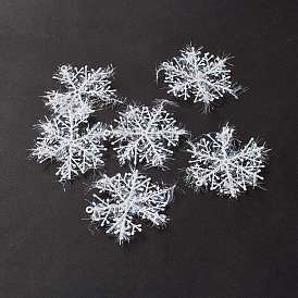PVC Pendant Decorations, with Braided Cotton Threads, for Christmas Tree Decorations, Snowflake