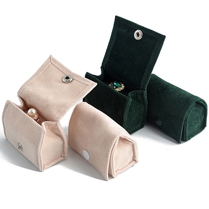 Cajas de almacenamiento de anillos veleteen, joyero de viaje portátil para anillos, pendientes de tachuelas, forma de bolsa