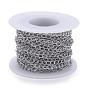 304 Stainless Steel Twisted Chains, for DIY Jewelry Making, Soldered, 5x4x0.6mm