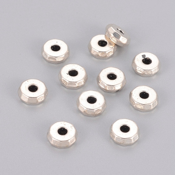  Perles de séparateur de style tibétain , sans cadmium et sans plomb, rondelle, 8x3mm, Trou: 2mm