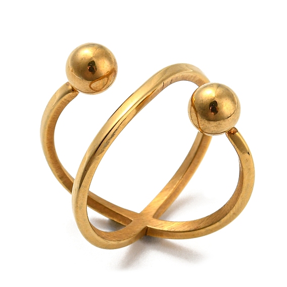 Placage ionique (ip) 304 anneaux en acier inoxydable pour femmes, anneau croisé