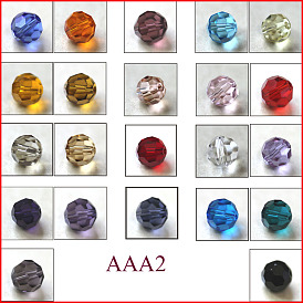 Imitations de perles de cristal autrichien, grade de aaa, à facettes (32 facettes), ronde