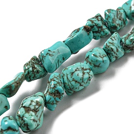 Dyed Natural Howlite Beads Strands, Nuggets