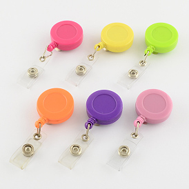 Plastic Clip-On Retractable Badge Holders, Tag Card Holder, 84x31x12mm