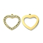Colgantes de acero inoxidable 14 chapados en oro real 304k, con diamante de imitación, encantos del corazón