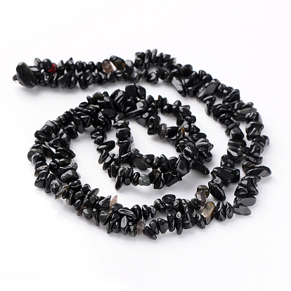 Obsidienne naturelle perles brins, puces