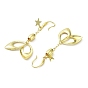 Rack Plating Brass Star & Horse Eye Dnagle Earrings, Long Drop Earrings, Long-Lasting Plated
