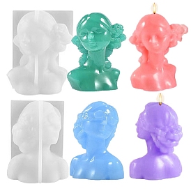 3D DIY Girl Portrait Candle Silicone Mold, for Scented Candle Making