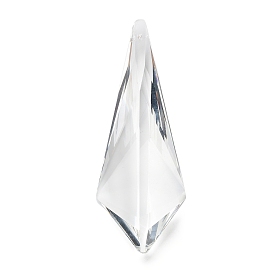 Transparent Glass Big Pendants, Faceted, Teardrop Charms, for Chandelier Crystal Hanging Pendants