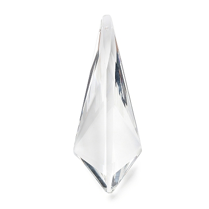 Transparent Glass Big Pendants, Faceted, Teardrop Charms, for Chandelier Crystal Hanging Pendants