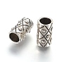 Tibetan Style Alloy Beads, Tube, Lead Free and Cadmium Free, Antique Silver