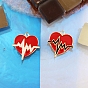 Thème de la Saint-Valentin, Pendentifs en émail , or, coeur avec électrocardiographe