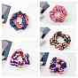 4th of July Independence Day Theme Cloth Elastic Hair Accessories, for Girls or Women, Scrunchie/Scrunchy Hair Ties, Star/Stripe Pattern
