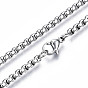 201 Stainless Steel Box Chains Necklace with Lobster Claw Clasps for Men Women