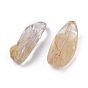 Natural Gold Rutilated Quartz Beads, No Hole/Undrilled, Chip