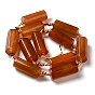 Natural Agate Beads Strands, Dyed & Heated, Hexagonal Prisms