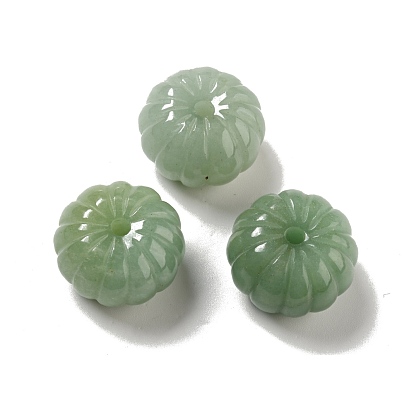 Perlas de aventurina verde naturales, calabaza
