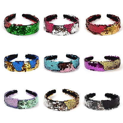 Solid Cloth Hair Bands, Wide Hair Accessories for Women, with Glitter