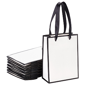 BENECREAT Black border Rectangle Paper Bags, with Handles, for Gift Bags and Shopping Bags