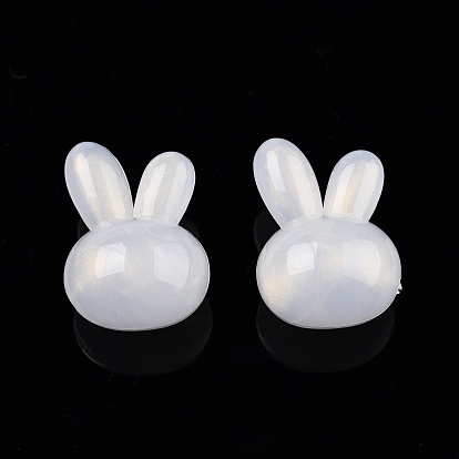 Opaque Acrylic with Glitter Powder Beads, Rabbit Head