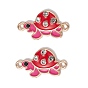 Alloy Enamel Connector Charms, Tortoise Links with Crystal Rhinestone, Light Gold, Cadmium Free & Nickel Free & Lead Free