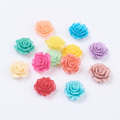 Resin Cabochons, Flower, 18~20x9mm