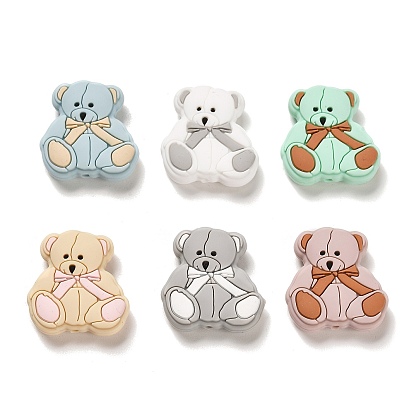 Bear Silicone Focal Beads, Silicone Teething Beads