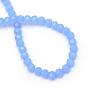 Imitation Jade Glass Bead Strands, Faceted(32 Facets) Round, 8mm, Hole: 1mm, about 72pcs/strand, 21.2 inch