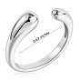 925 Sterling Silver Teardrop Open Cuff Ring for Women