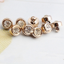 Plastic Shank Buttons, with Rhinestone, for Garment Accessories