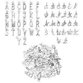 156Pcs Alloy Charms, Initial Letter A~Z