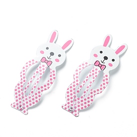 Cute Spray Painted Iron Snap Hair Clips, Rabbit, for Childern