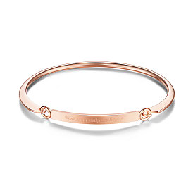SHEGRACE Brass Bangle, with Your Smile Make Me Happy