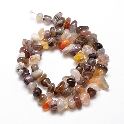 Natural Botswana Agate Chip Beads Strands, 4~14x4~12mm, Hole: 1mm, about 15.3 inch ~16.1 inch