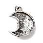 Halloween 304 pendentifs en acier inoxydable, lune avec breloque tête de mort