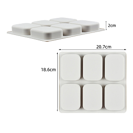 DIY Soap Food Grade Silicone Molds, for Handmade Soap Making, 6 Cavities, Rectangle