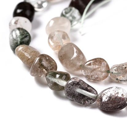 Naturelles lodolite quartz brins de perles, nuggets, pierre tombée