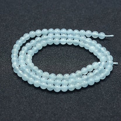 Natural Aquamarine Beads Strands, Grade A+, Round