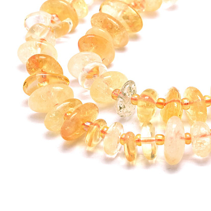 Natural Citrine Stone Beads Strands, Nuggets