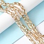 Transparent Electroplate Glass Beads Strands, Pearl Luster Plated, Faceted, Fish