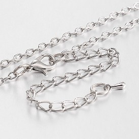Alloy & Iron Cable Chain Necklace Making, with Lobster Claw Clasps