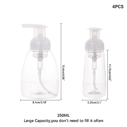 BENECREAT 250ml Clear Plastic Foaming Pump Soap Bottles Refillable Foaming Soap Dispensers Pump Bottles for DIY Liquid Soap Dish Soap Kitchen and Bathroom