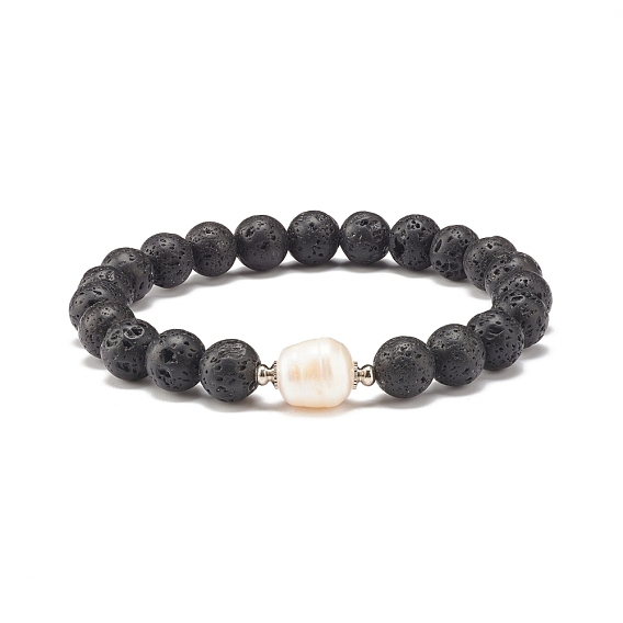Bracelet extensible en perles naturelles et pierre de lave, bijoux de pierres précieuses d'huile essentielle pour les femmes