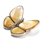 Shell Broochs, Butterfly with Heart Brass Rhinestone Pins for Women