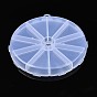 Flat Round Polypropylene(PP) Bead Storage Containers, with Hinged Lid, for Jewelry Small Accessories