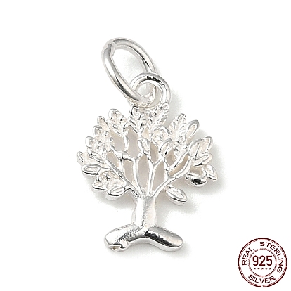 925 encantos de plata esterlina, árbol de la vida, con anillo de salto, con sello s925