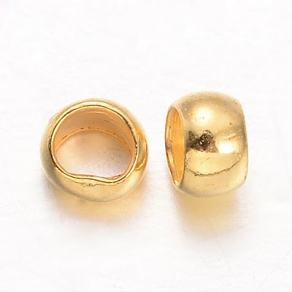 Laiton rondelle perles à écraser, 3x2mm, trou: 1.5 mm, environ 5200 pcs / 200 g
