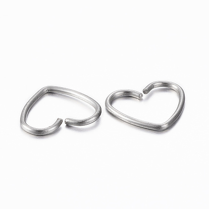 304 Stainless Steel Keychain Clasp Findings, Heart