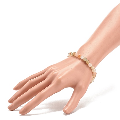 Bracelet extensible en perles rondes en autre jade naturel, bijoux en pierres précieuses pour femmes